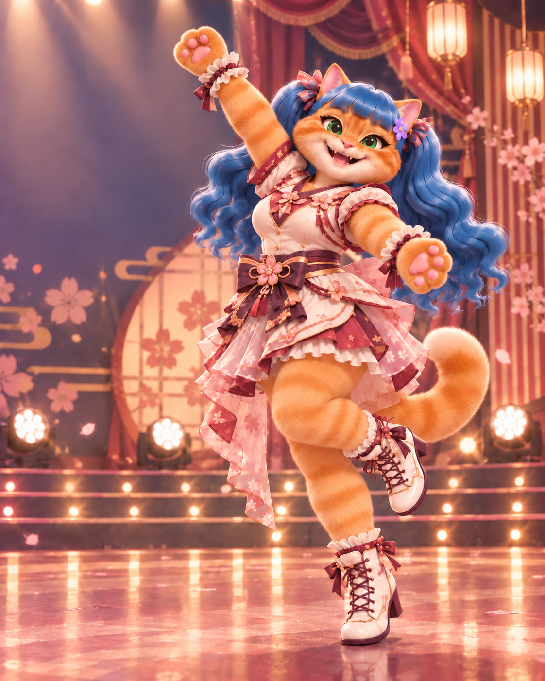 王道アイドル衣装で踊るリリ
